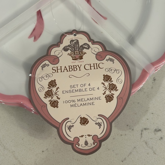 shabby Chic coquette bow melamine plates !!!  
Set of 4 - Picture 3 of 5